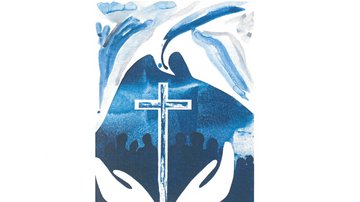 Titelblatt zum Gottesdienst mit der Aufschrift: „Gottesdienst anlässlich der Enthüllung der Geschichts- und Erinnerungstafel. Montag, 1. September 2025 in der St. Stephankirche zu Watenstedt.“ In der mitte eine Abbildung mit zwei Händen und einem Kreuz