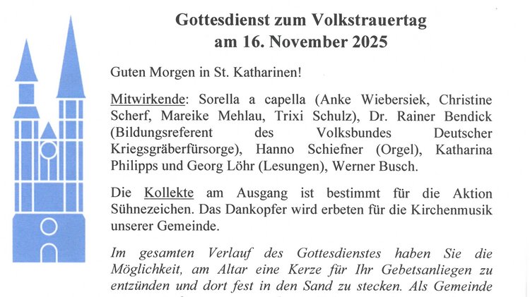 Programmzettel zum Volkstrauertag
